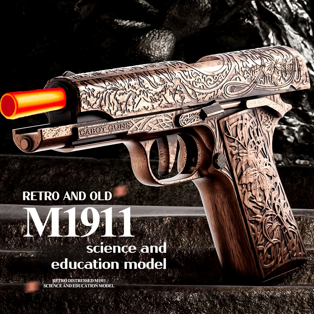 m1911 brand new engraved pattern toy cartridge gun - Temu
