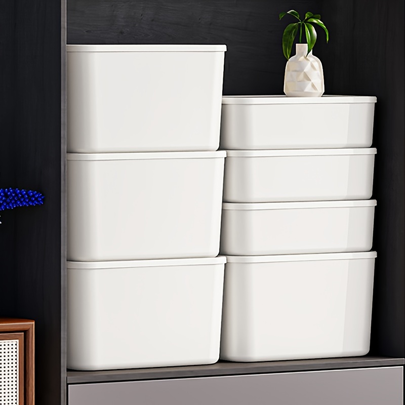 4pcs large capacity portable plastic storage bins   multipurpose organizers with handles for snacks underwear kitchen essentials sturdy easy to carry dorm room essentials for   storage and organization details 9