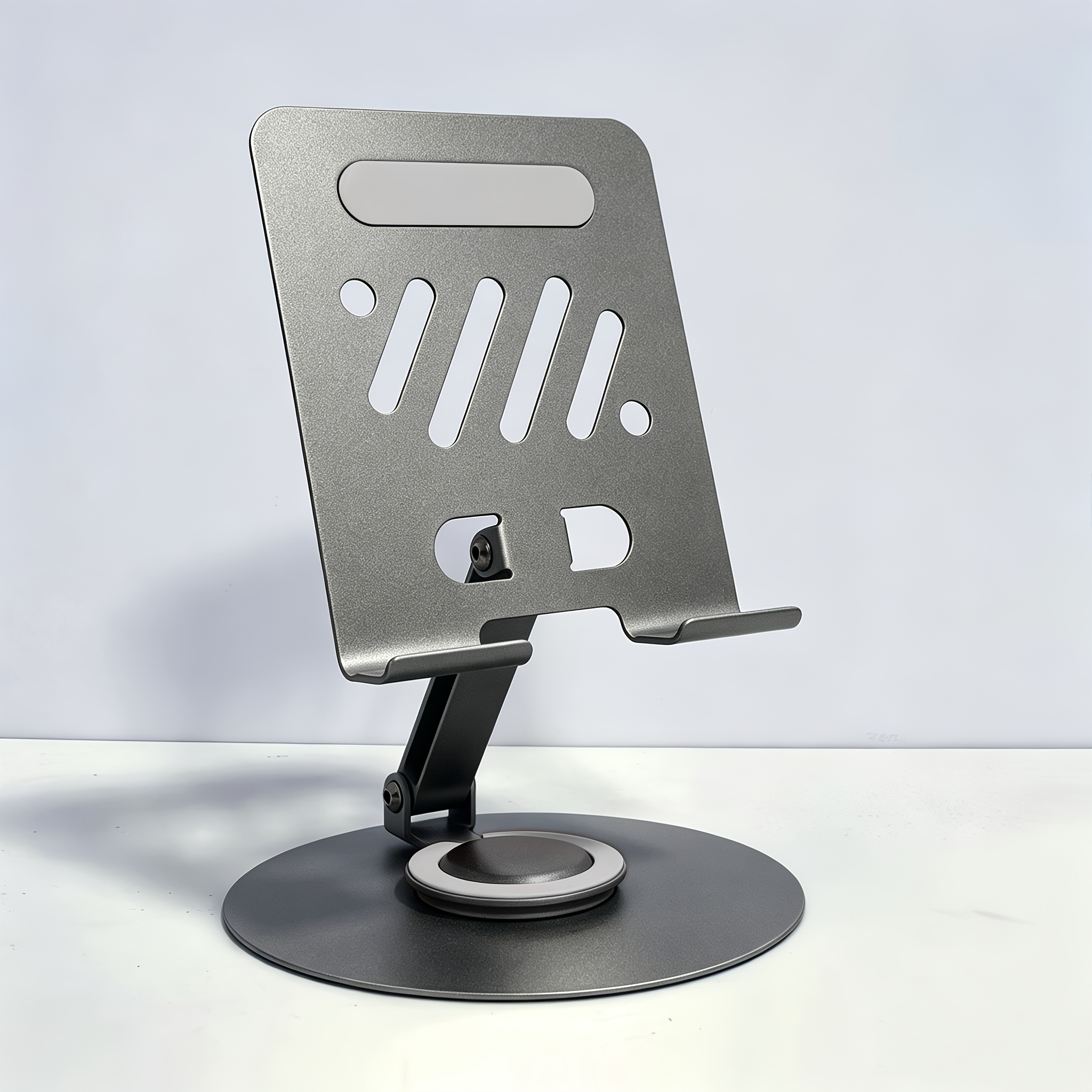 TEMU Adjustable Metal Tablet Stand With Multi- Adjustable 360° Rotation, Non-slip Holder For Desk Features An With Extra-large Panel, Foldable Tablet