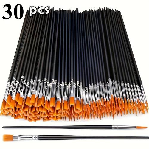 30pcs paintbrush set suitable for oil painting watercolor canvas and nail art for artists and hobbyists