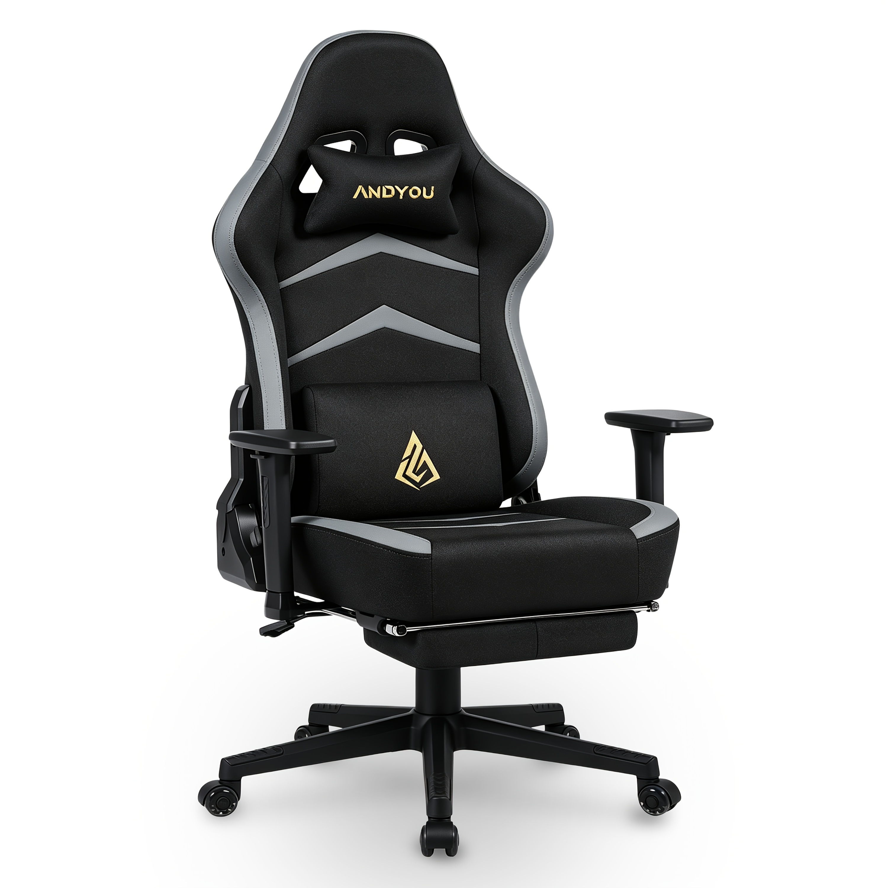 Image of Andyou Ergonomic High- Chair With Footrest - Pu Leather Racing Computer Desk Chair, Adjustable Headrest & Lumbar, 155° Reclining Backrest, 3d Armrests, Base Suitable For Home Office, Gaming Chair For