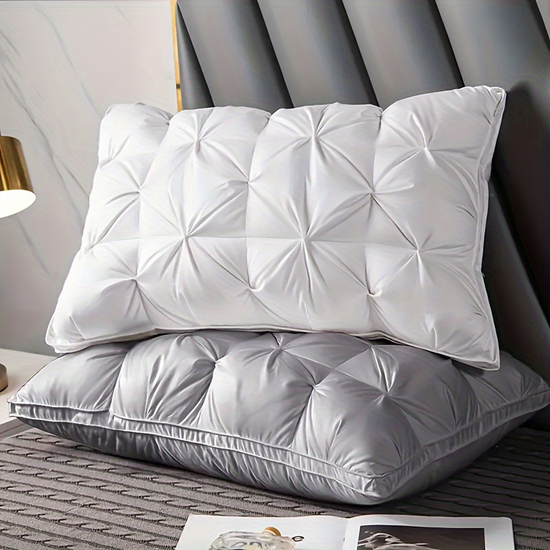 

1pc Hotel Fluffy Pillow Insert, Neck Support Sleeping Pillow, Comfortable Pressure Relax, Light Luxury Bed Pillow, Suitable For Bedroom, Home, Dorm