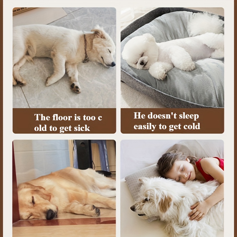 cozy     sofa bed for small to medium dogs and cats soft warm   plush nest with checkered pattern and adorable eyes design beige brown polyester fabric pet sleeping sofa   design plush fabric bed Product details 5