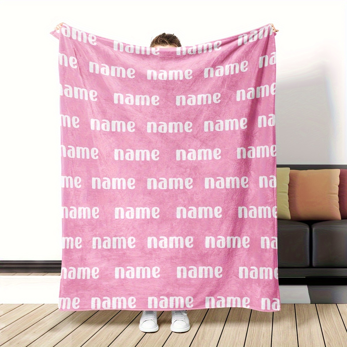 

1pc Personalized Text Custom Flannel Blanket, Soft And Warm Commemorative Blanket, Great Holiday Gifts For Classmates, Friends, Family And Lovers, Suitable For Nap, Camping, Travel And Cars