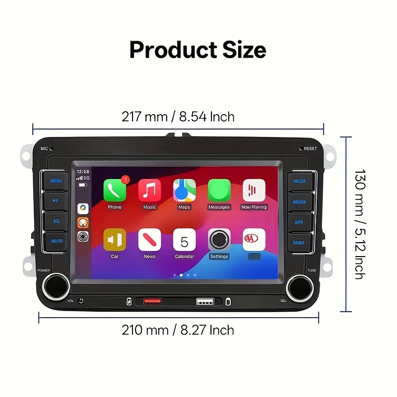 double din car stereo for vw   golf mk5 mk6   t5       seat   cc and   featuring   and   auto a 7 inch ips     with   wireless