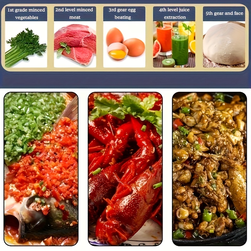 [Heavy-Duty 500W Motor] NONZHU Electric Meat Grinder & Food Processor with Noodle Maker - Heavy-Duty 500W Motor, Large Capacity 2L/3L/5L Food Chopper Suitable for Meat, Vegetables, Fruits, Nuts, 6/4 Sharp Blades (5L/3L/2