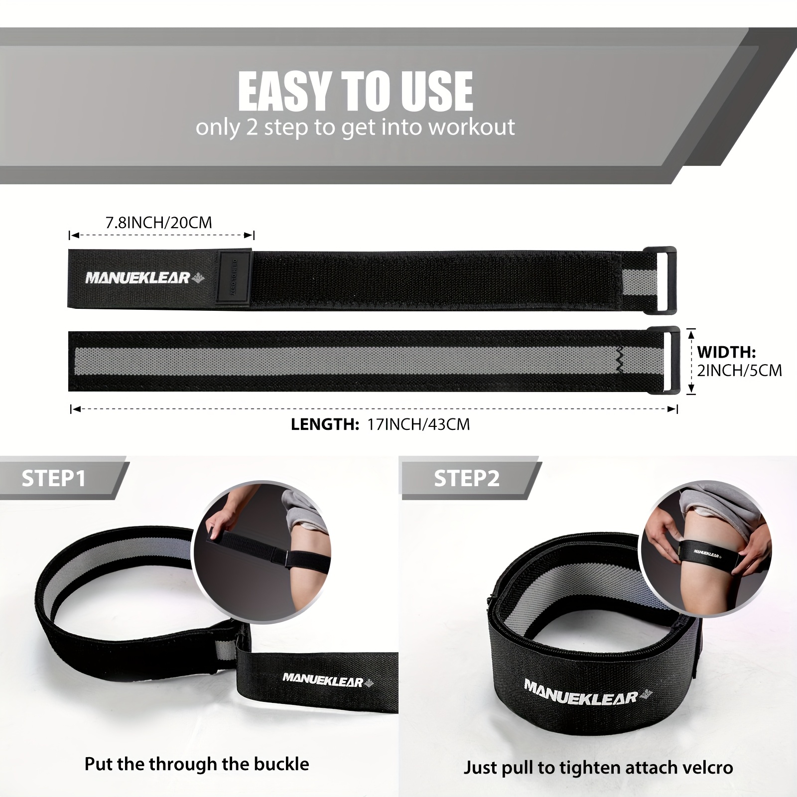 2-Pack Anti-Slip Thigh Muscle Training Belt for Resistance Training
