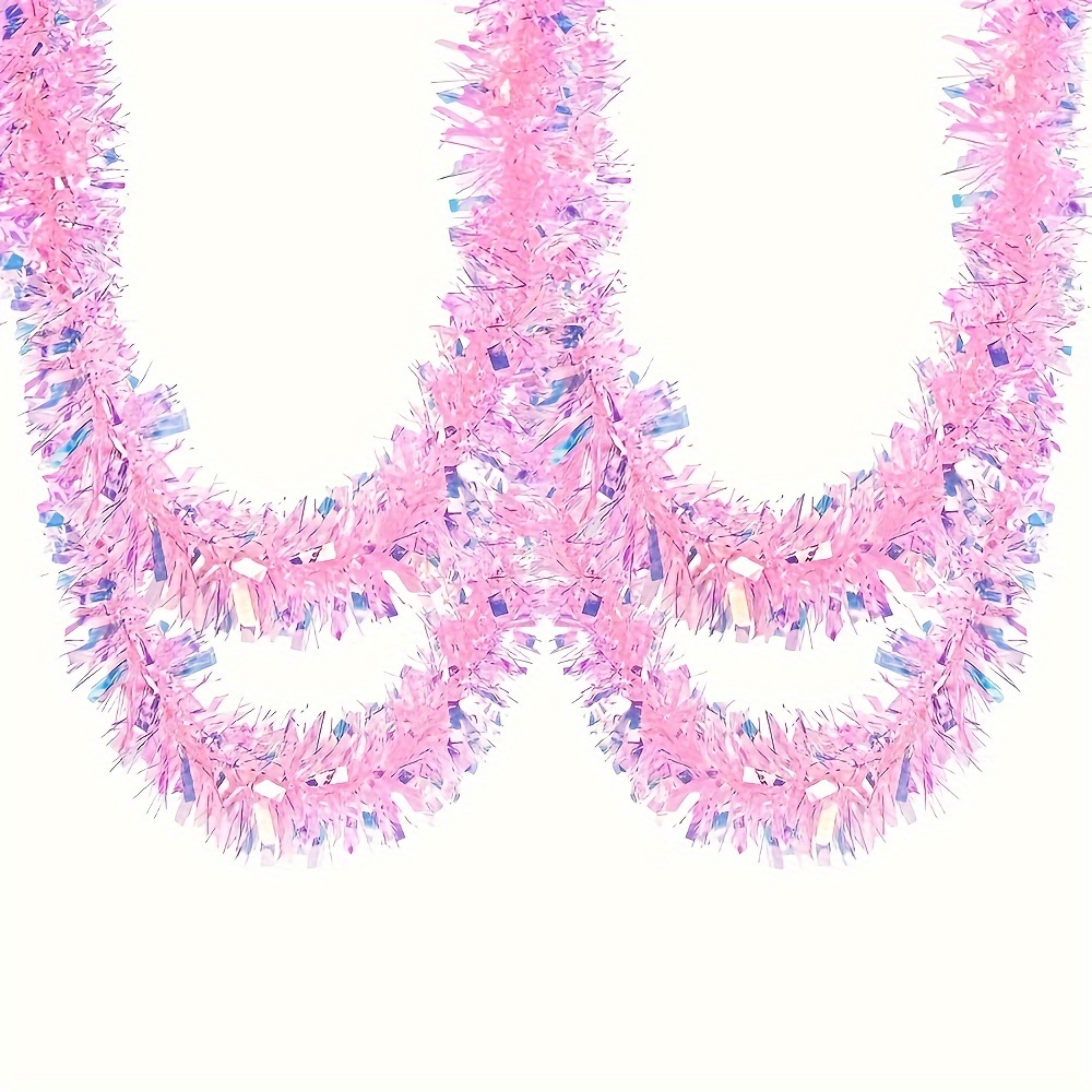 

2m Pink Metallic Garland - Perfect For Weddings, Christmas, Birthdays & Parties | No Power Needed, Feather-free Holiday Decor