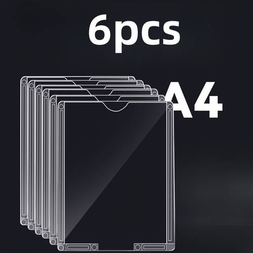2/4/6pcs 더블 레이어 하이 투명 아크릴 a4 사진 프레임, 카드 슬롯, 내구성과 부드러운 사진 벽 슬롯, 종이 상자 슬롯, 사무실, 레스토랑, 상점을 위한 홍보 보도판 디스플레이