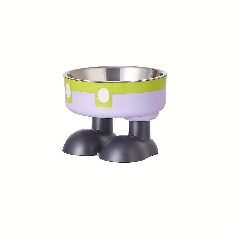 Image of A Raised Pet Bowl, Colorful Stainless Steel Large Capacity Dog Bowl, Feeding And Watering Neck Protection Cat Bowl, Anti-tipping Dog Food Bowl