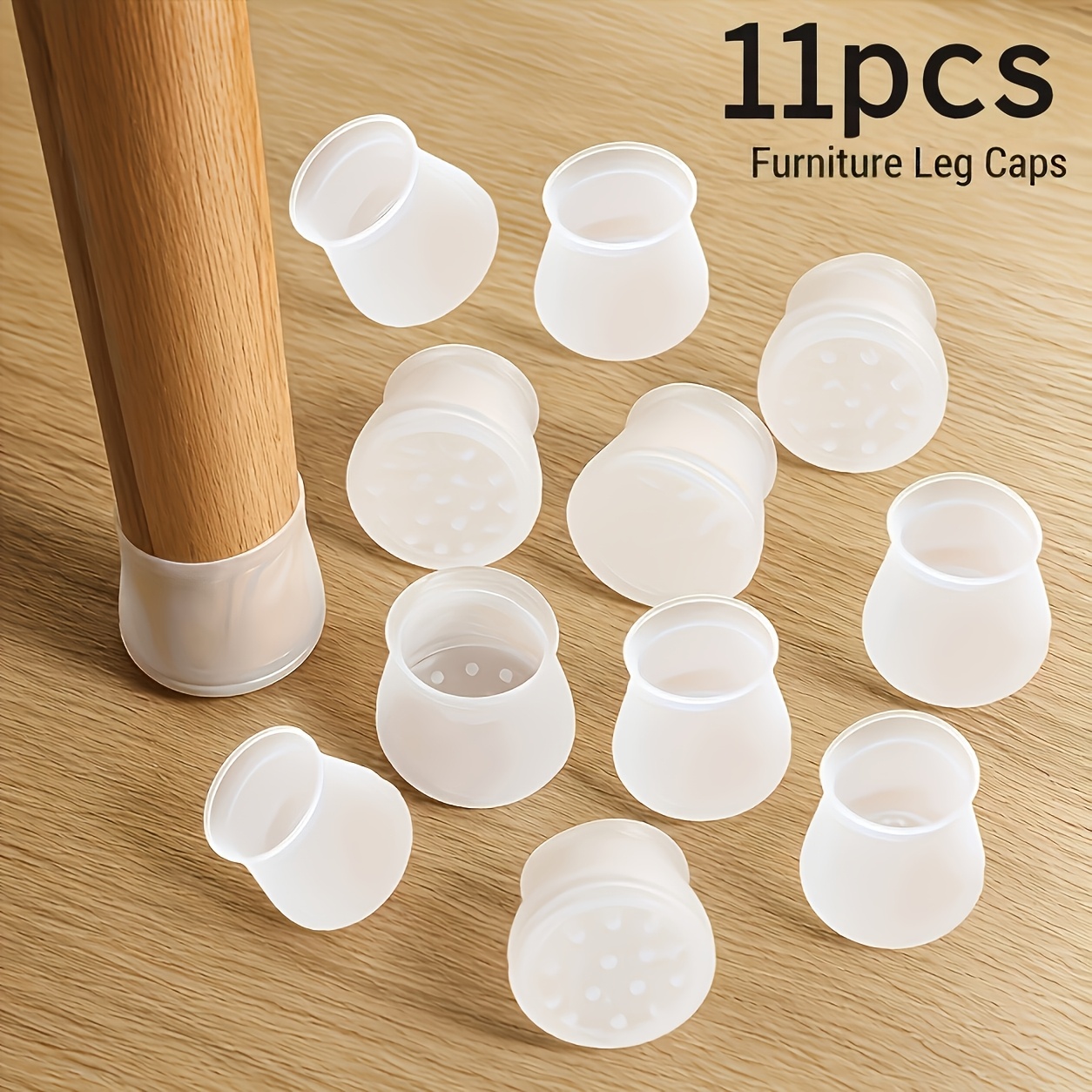 TEMU 11pcs Silicone Furniture Table Chair Leg Pads, Chair Leg Protectors, Non-slip Chair Leg Cushion Covers