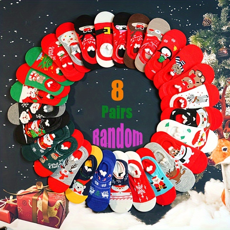 

8 Christmas - , , , Snowman | Polyester | Low Cut Liners | | Set