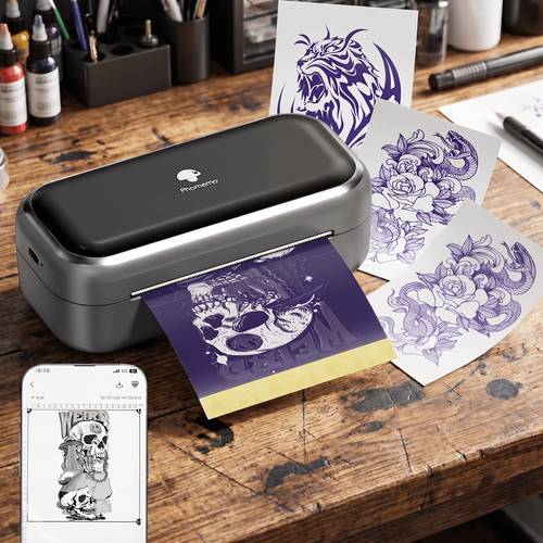 tp31 tattoo stencil printer wireless connection thermal technology printing with 130 sheets of paper suitable for beginners and supports and ios systems compatible with mobile phones and computers