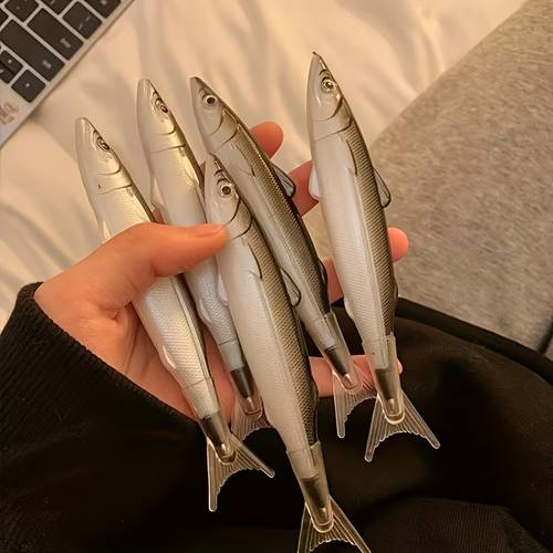 5pcs creative and quirky fish shaped gel pens suitable for writing office and party gifts unique ocean themed stationery gift