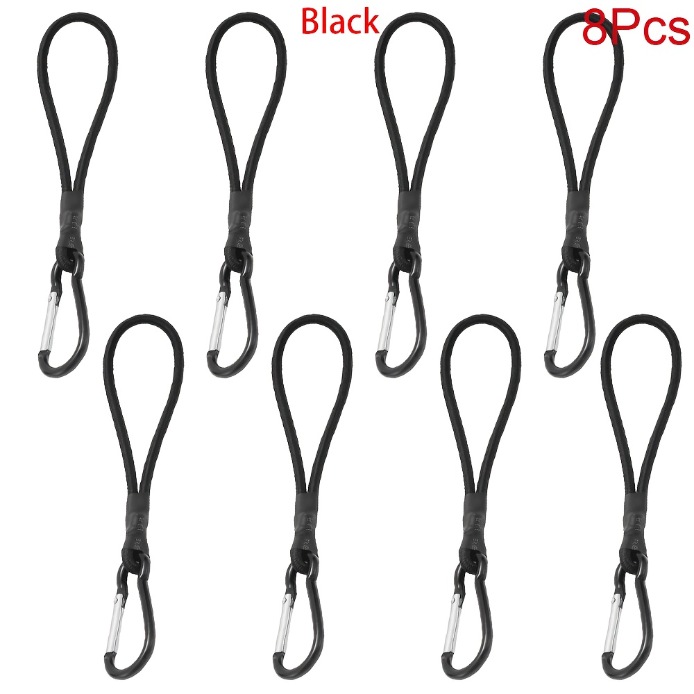 TEMU 16/8/4 Elastic Rope With Hook, Latex Core Elastic Rope, Hook, Anti-drop Aluminum Alloy Hook With Elastic Polyester Rope