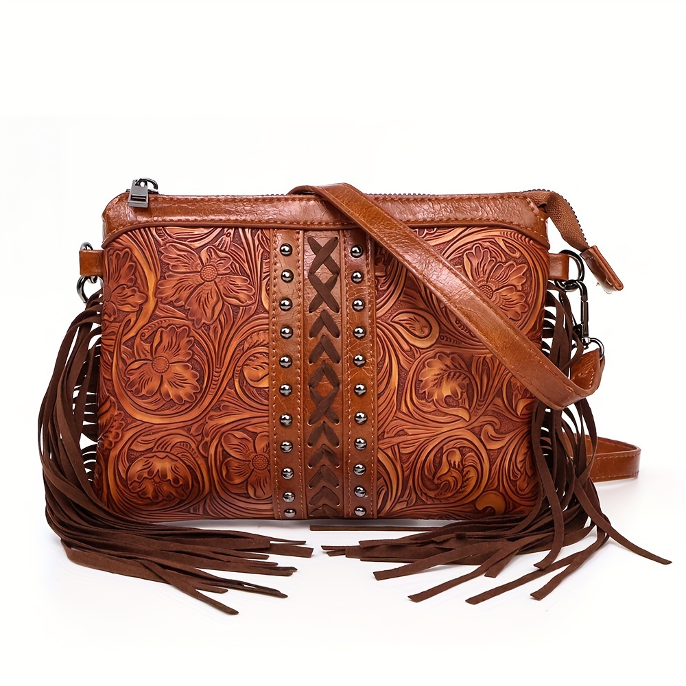 

Boho Bag For Women 2024 New Travel Women's Underarm Bag Aztec Shoulder Purses And Weekend Bag Stylish Casual Bag Crossbody Bag Leather Carving Bags