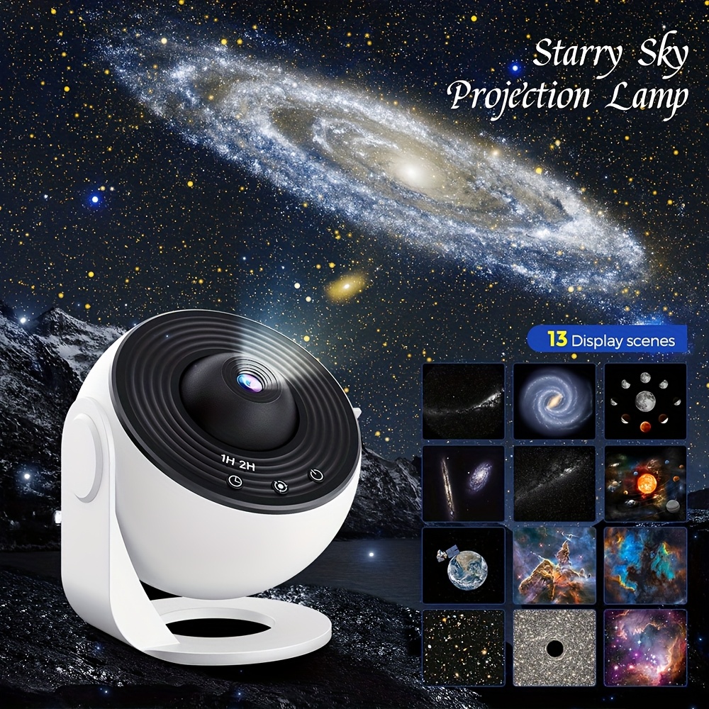 1 stück upgrade für den for galaxy-projektor für das schlafzimmer, heim-planetarium-projektor, led-space-for-for galaxy-lampe, raumdekoration für erwachsene mit 13 planeten-disketten, mond/ /nachtlicht-stern-projektor mit timer