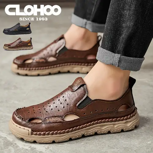 mens sandals leather closed toe - Italy mens sandals leather closed toe - Italy