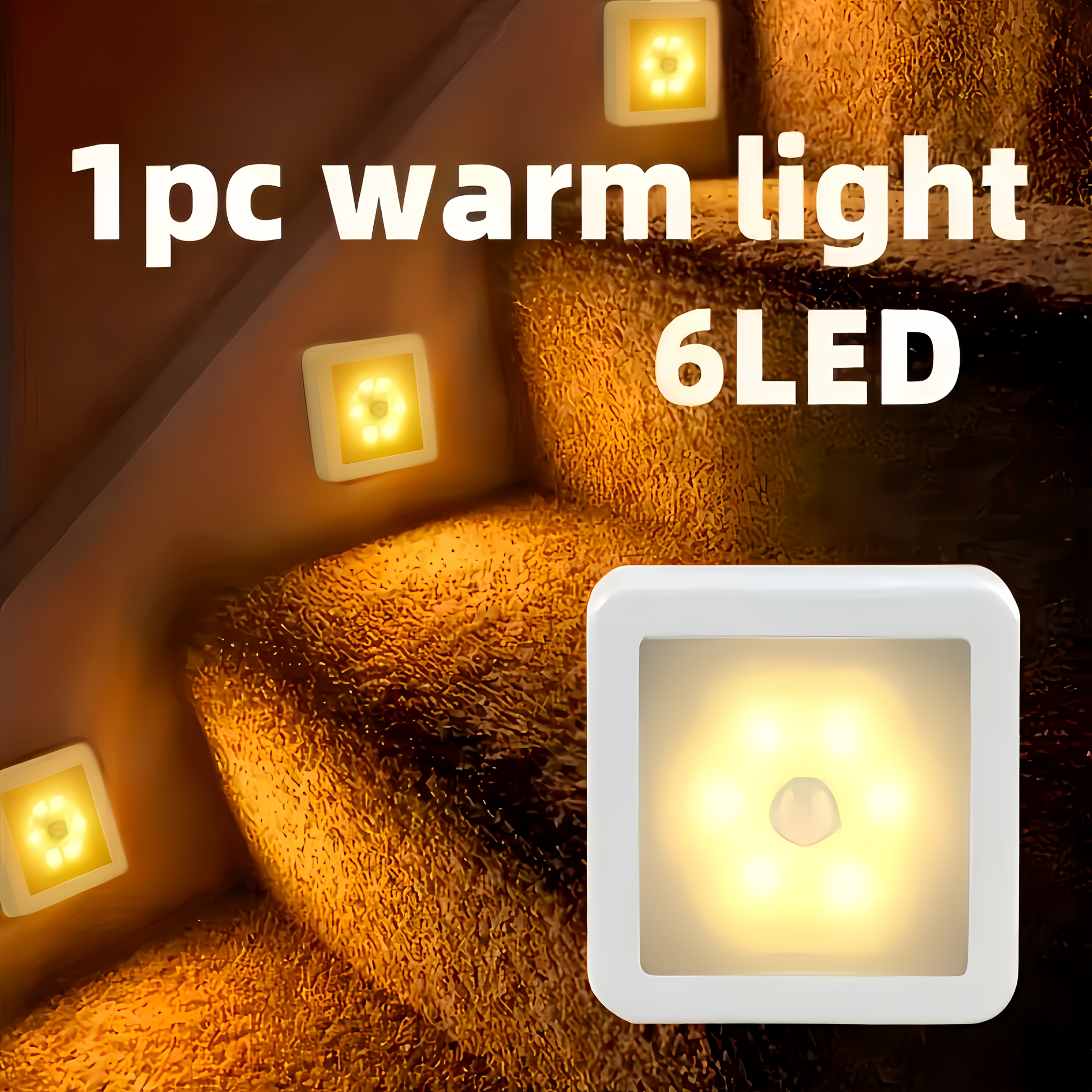   sensor 6 led floor ceiling wall light wireless ip44 auto on off energy saving plug and play installation   design suitable for   stairs living rooms bedrooms batteries not included ideal for home