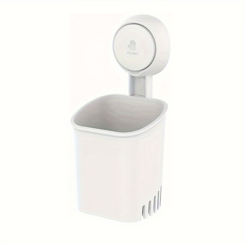 

Toothbrush Holder Suction Cup Wall Mounted For Bathroom Shower Electric Toothbrush Toothpaste Holder Removable Waterproof Sturdy Self Draining, Tableware Holder For Kitchen