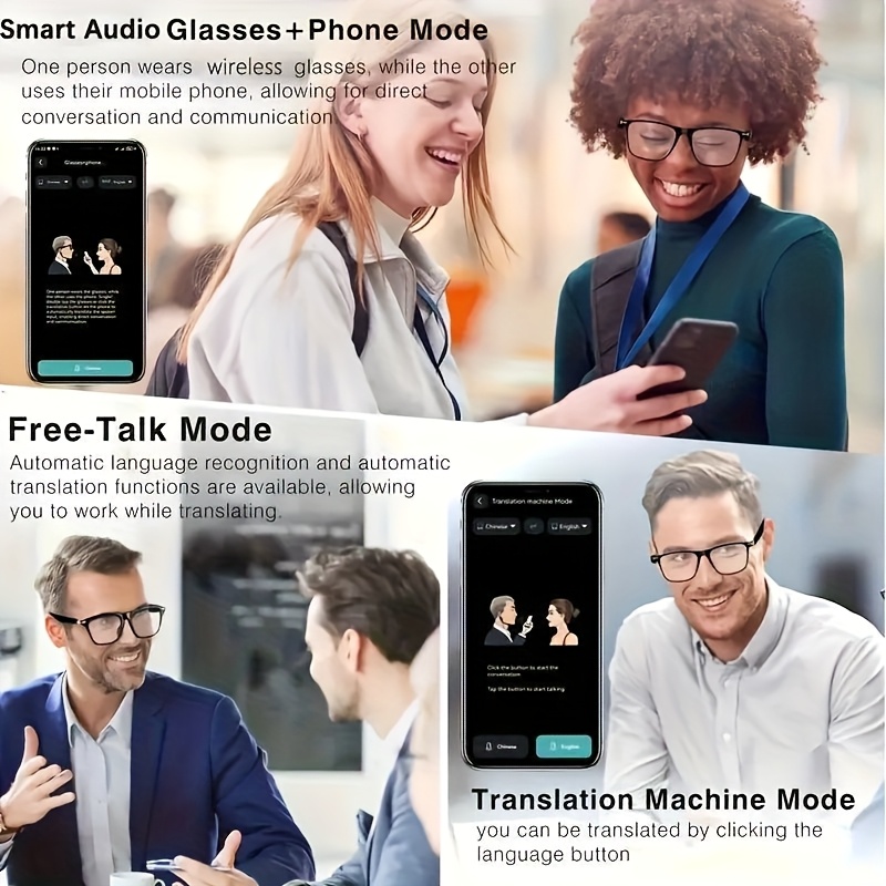 Slimme AI Fotochrome Bril, Ondersteunt Voice Assistant, Voice Recording/Vertaling/Draadloos Bellen, Nieuwe AI Fashion Slimme Bril, AI Dialogue/Lichtgewicht, Slimme Bril voor Mannen en Vrouwen, Kerstcadeau/Verjaardagsfeest/Holiday Cadeau
