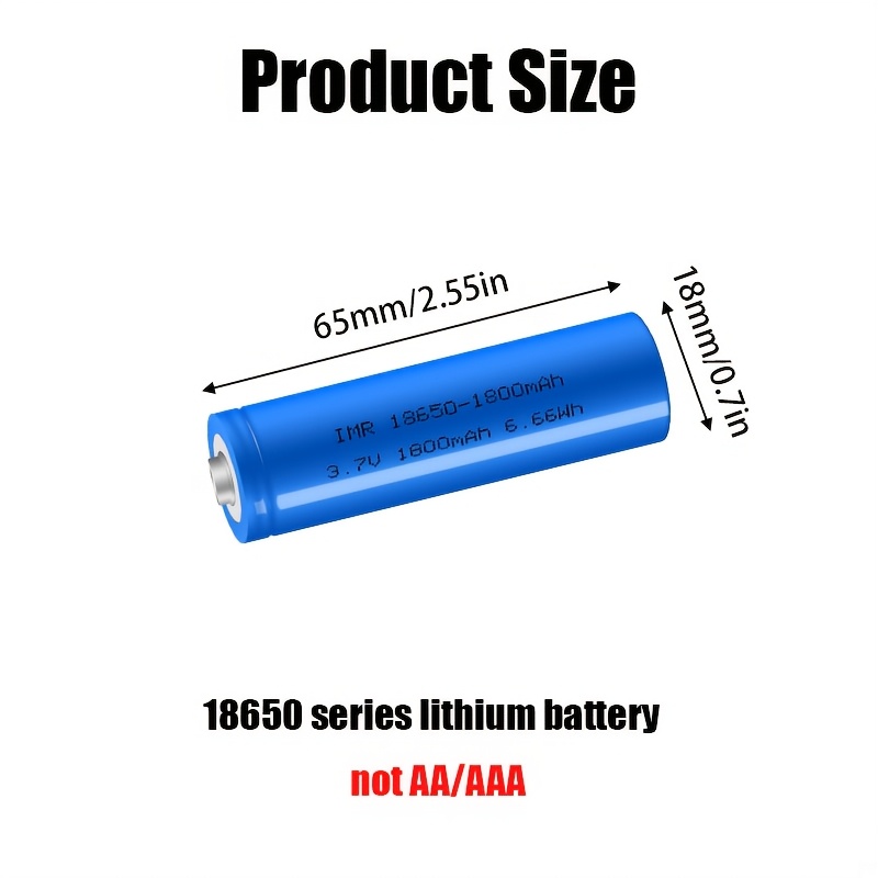 Tenergy 18650 3.7V 2600mAh Li-Ion Rechargeable Battery - Tenergy