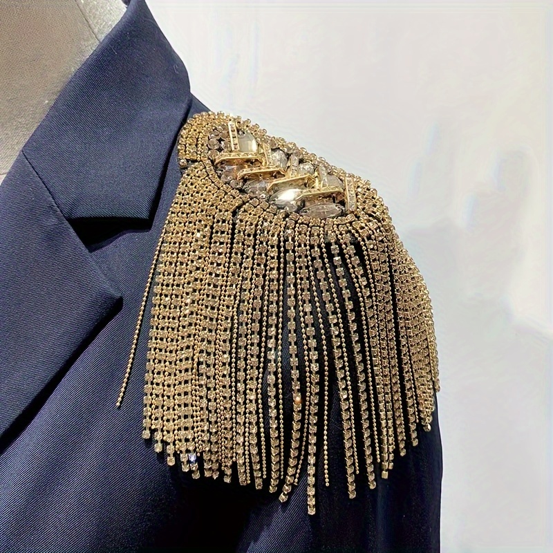 Glass Tassel Epaulettes for Men's Suits