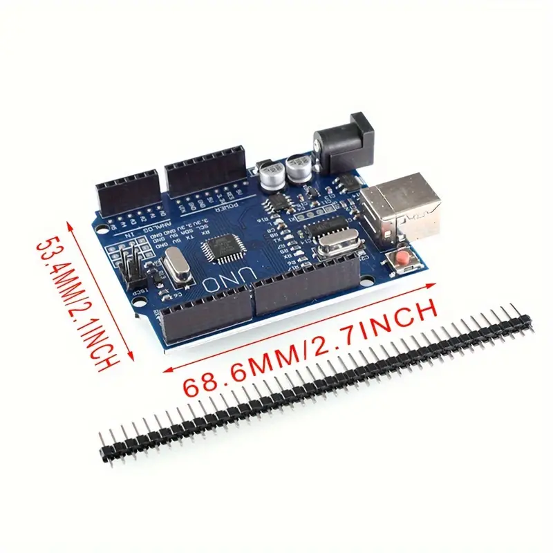 3 placas de desarrollo r3, microcontrolador 328p-au, versión ch340g, compatible con ide, cable usb y cabezales de pines de 2,54 mm, montaje en pcb, de cobre, conexión rápida, fuente de alimentación de 36 v, no batería Detalles del producto 0