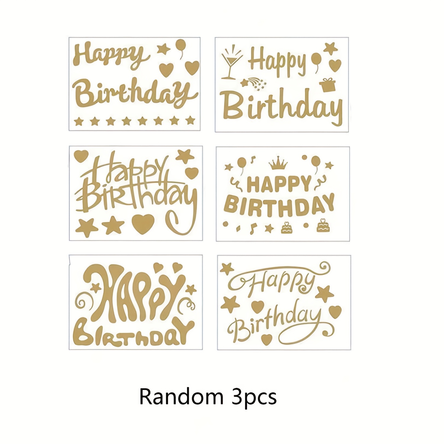 3pcs Happy Birthday Stickers For Birthday Party Decoration Used For Balloon House Decoration