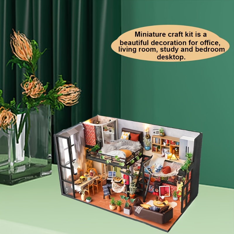 DIY Miniatur-Puppenhaus-Set 'Kaffeezeit' – Maßstab 1:24, Aus Holz, Mit LED & Spieluhr, Für Erwachsene & Jugendliche