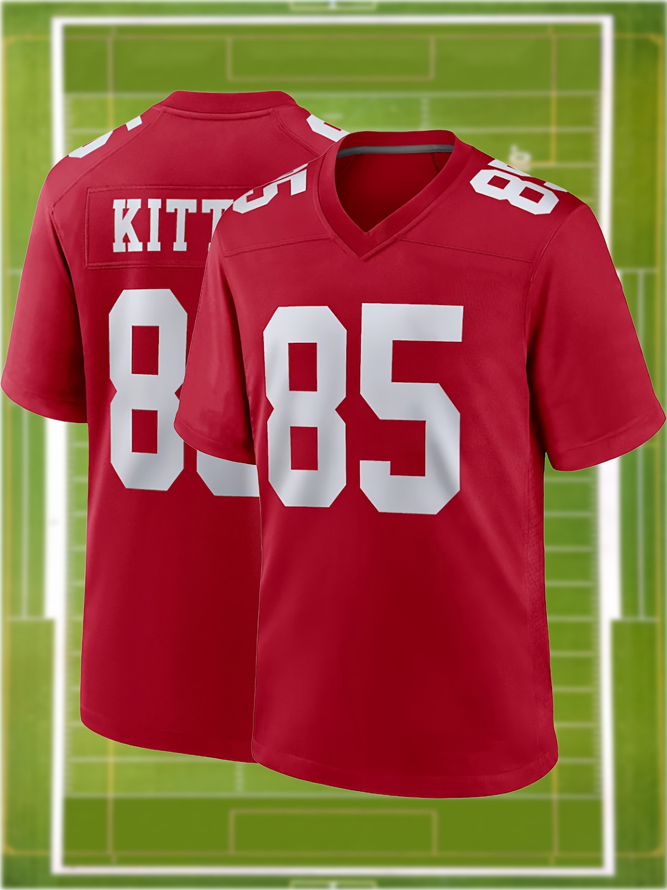 Mens #80 Camiseta Fútbol Americano Cuello En V Manga Corta - Temu