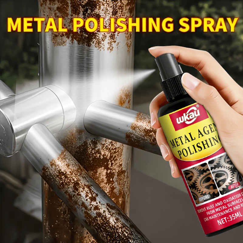   rust remover powerful solution   down tough rust restores metal   on bolts barriers machinery prevents rust extends service