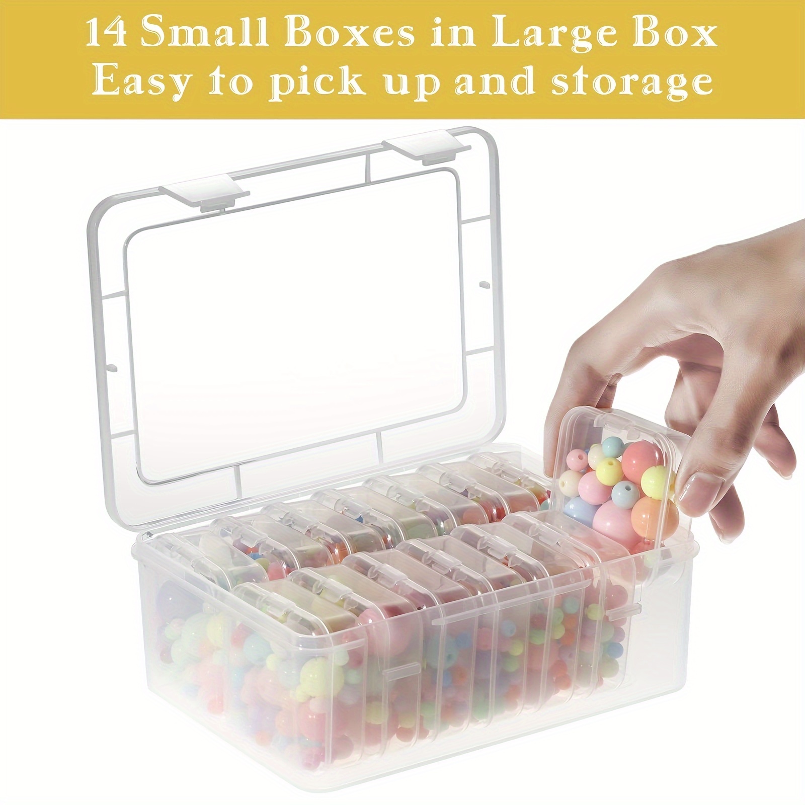 15pcs Set Clear Plastic Storage Box Container Small Jewelry Beads