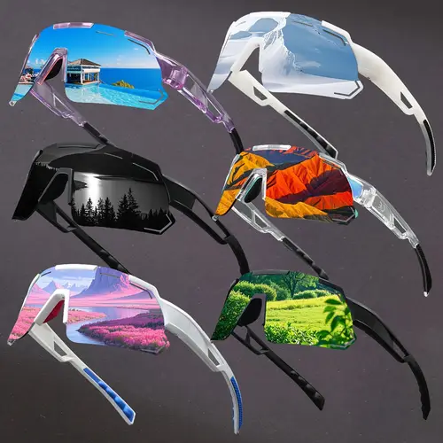 set of 6 pairs of glasses with genuine multi color films suitable for full of trendy for fashionable matching and taking photos during trips