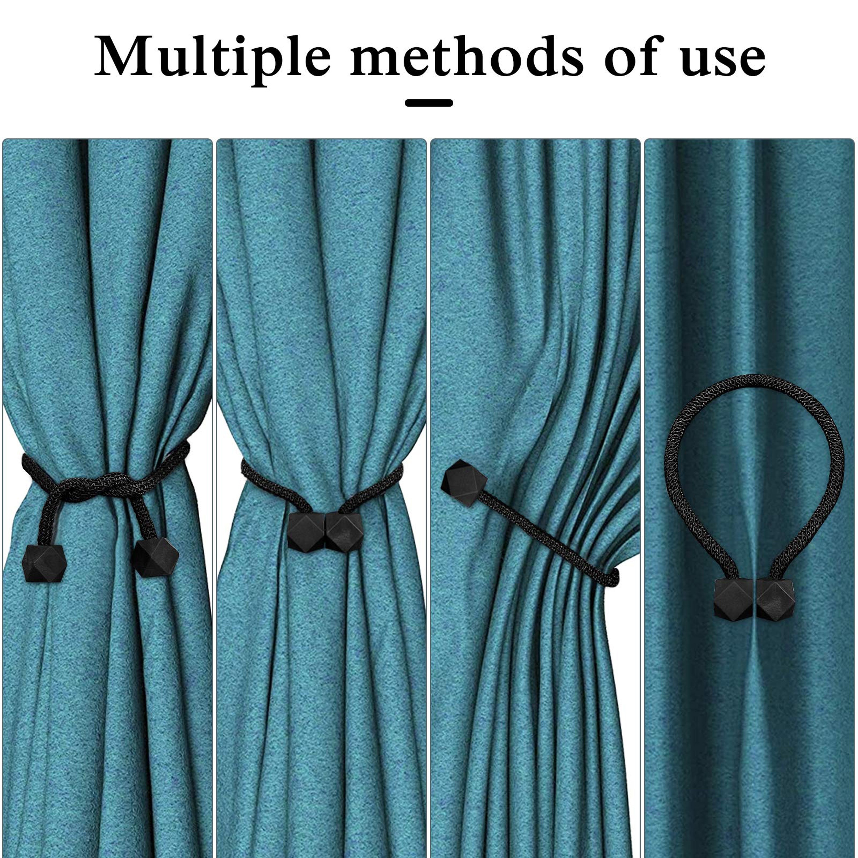 4pcs modern magnetic curtain tiebacks adjustable   for bedroom living room decor details 14