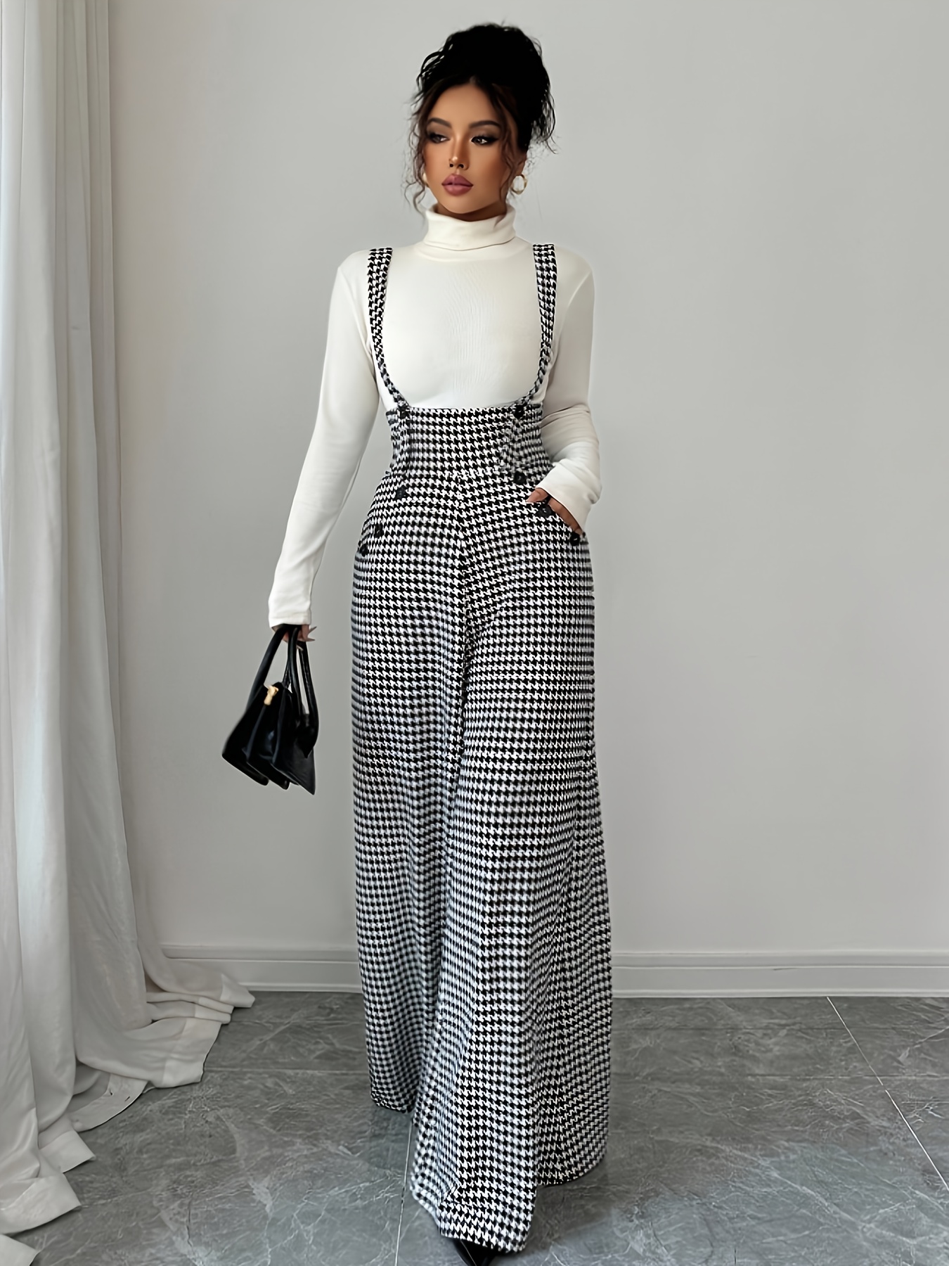 Latest Style Women's Random Print Wide-Leg Overalls Pants