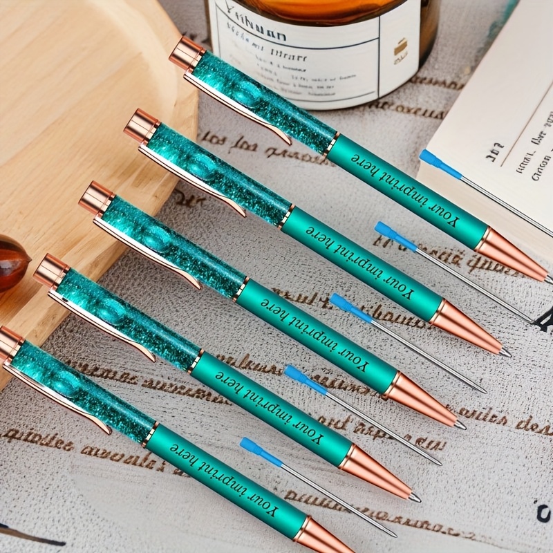 TEMU Penne personalizzate con incisione del , penne uniche con sabbia e , e penne a di ricaricabili in colori vivaci, con metallicamente lucido.