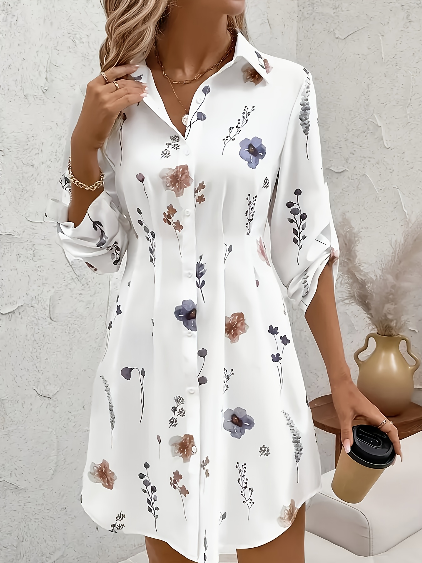elegant dress elegant fresh   small floral print blouse dress