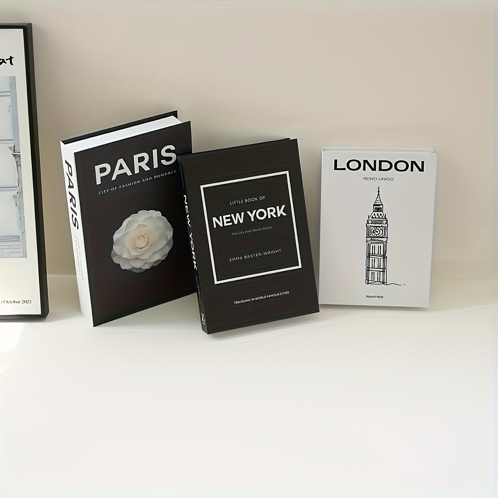 TEMU 3pcs Set Of Bookshelf Decor, Office Decorative Fake Books, Stackable Paper Fake Books, Photo Backdrop Fake Books Props
