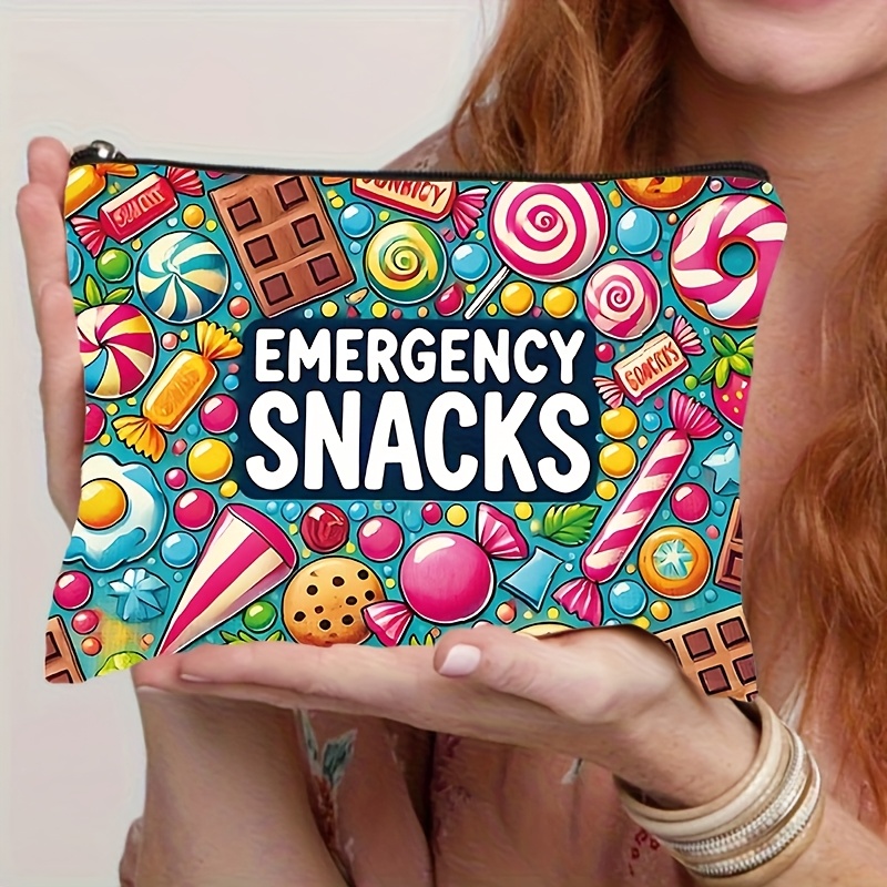 TEMU Fashionable Makeup Bag With Zipper For Urgent Snacks - Lightweight And Foldable Travel Cosmetic Pouch And Toiletry Storage Bag - For Women, Teachers, - Toiletry Bag - Storage Pouch