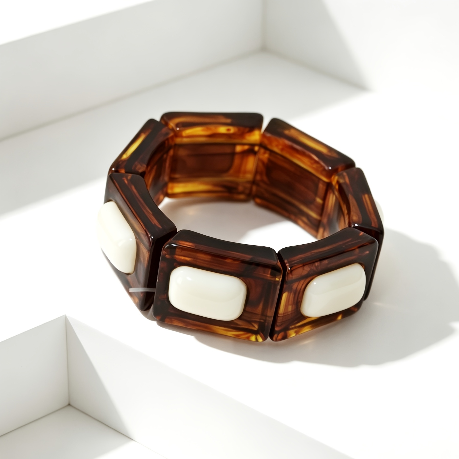 Classic Block Bracelet, Multi-Element Spliced Design, Versatile