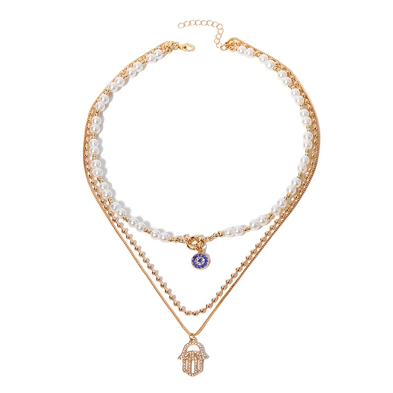 TEMU 1pc - Retro And Fashionable " Eye" Charm Necklace. Suitable For Men To Wear During Daily Gatherings, Vacations, Beach Parties. A Gift For Men's
