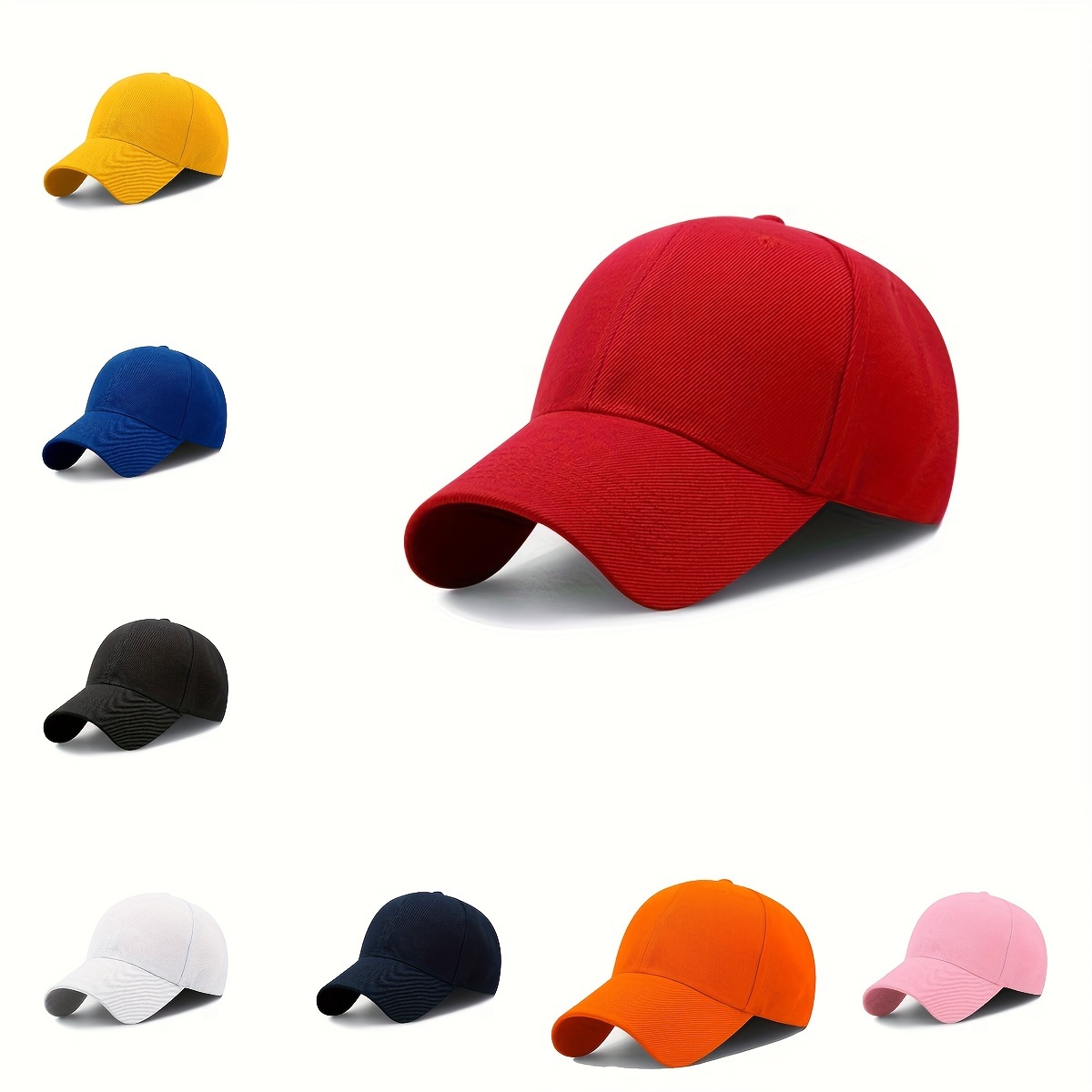 

Solid Color Baseball Cap Versatile Simple Dad Hat Casual Adjustable Sun Protection Hats For Women