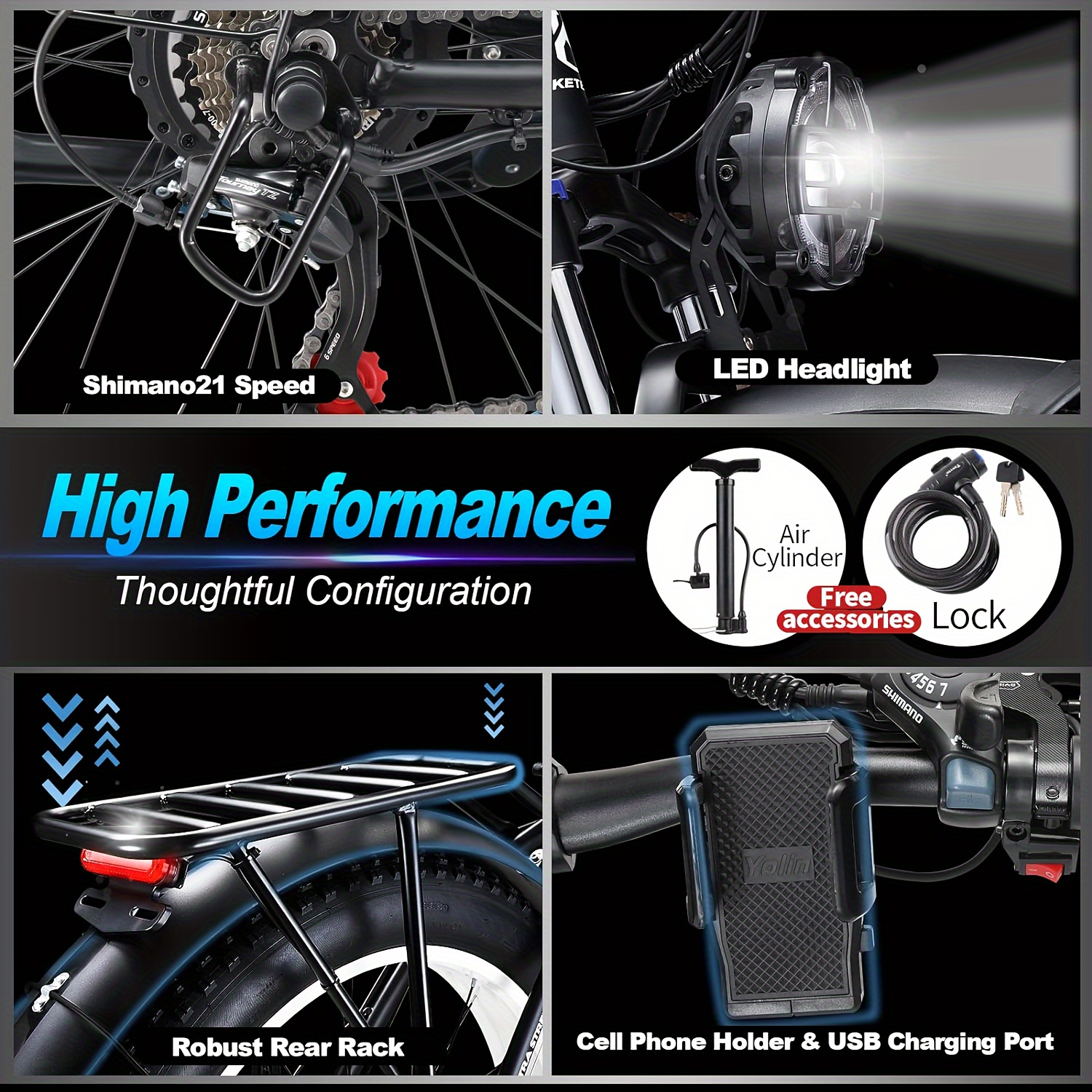 26 electric bike for adults,   electric scooter with 48v 1104wh removable lithium-ion battery, 500w brushless motor, 19mph, up to 50 miles, electric dirt bike, dual motor Product details 6
