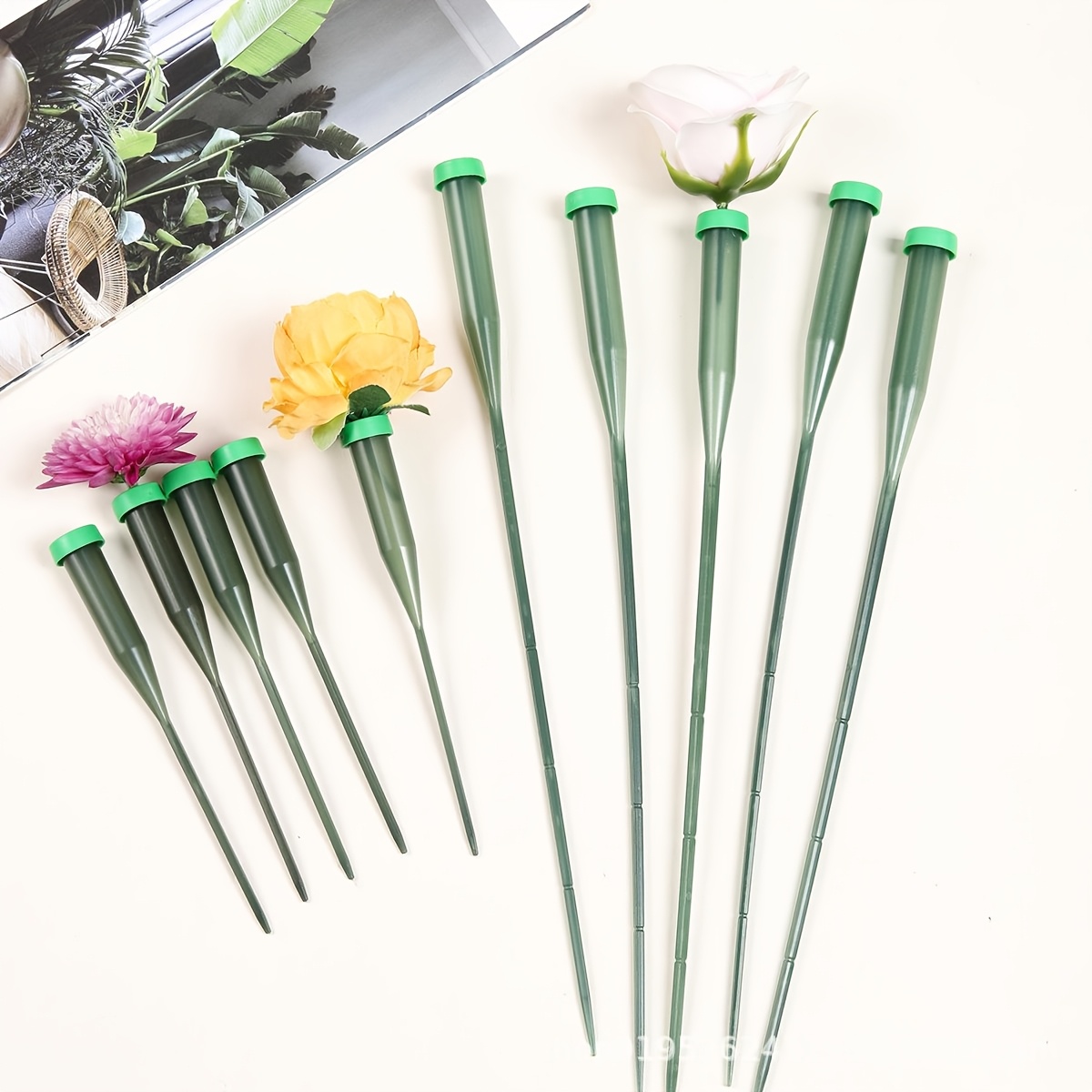 Set Of 50 Extendable Water Tubes With Caps For Flowers, Vials For Floral Designs, Essential Supplies For Florists ( In 6 And 12 Inches)