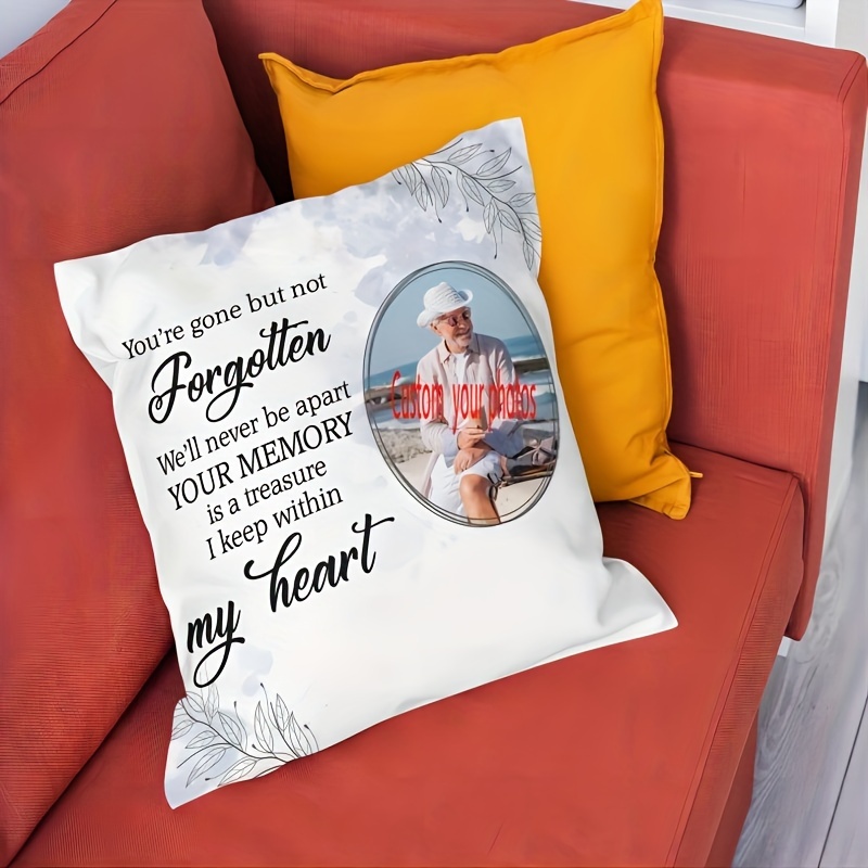 

Personalized Memorial Pillow Cover 18x18" - Soft Plush, Single-sided Print, Sofa & Bed Decor, Ideal Gift For Bereaved Families