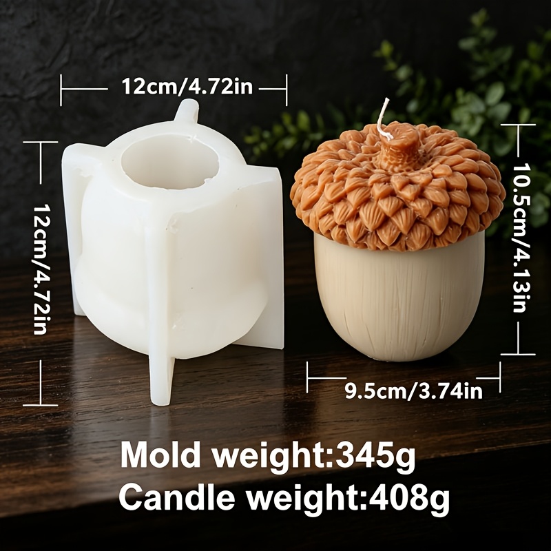 TEMU Shaped Silicone Candle Mold, For Diy Handmade Candle, Plaster & Resin Craft, Rustic Fall Tabletop Ornament & Christmas Thanksgiving Home Decor