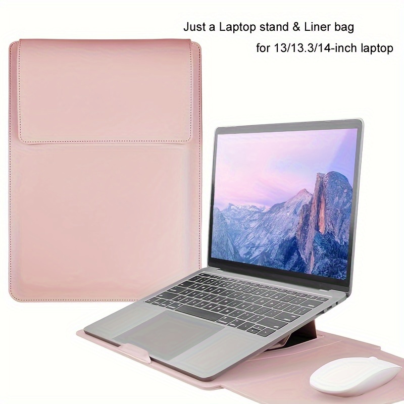 TEMU Oneguest Premium Leather Laptop Sleeve With Stand - Ultra-thin, Solid For 13