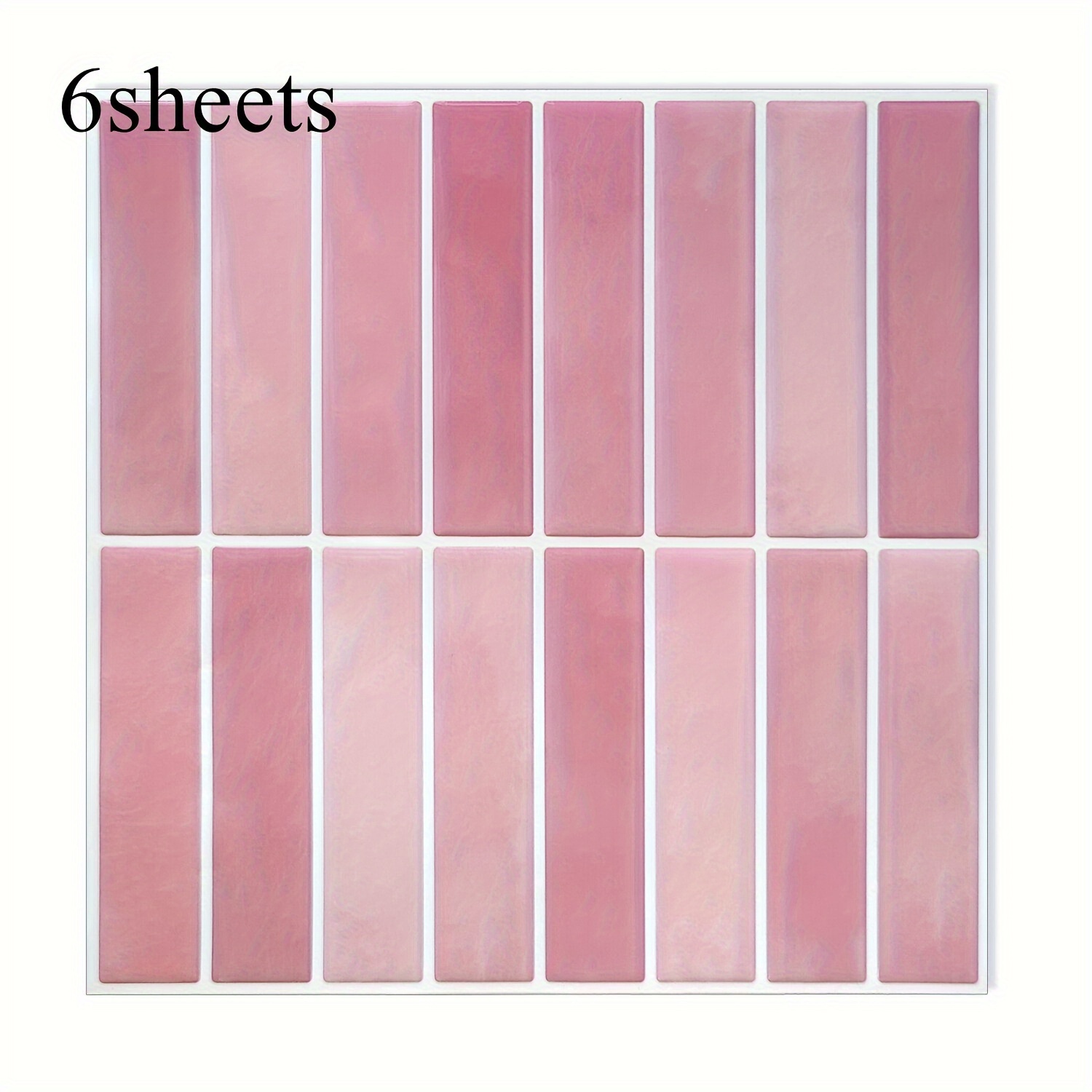 Image of 6pcs Of 3d Self-adhesive Wall Tile Stickers, Removable And Waterproof, Suitable For Decorating Bedrooms And Living Rooms, Home Decor, Room Decoration, 10x10 Inches