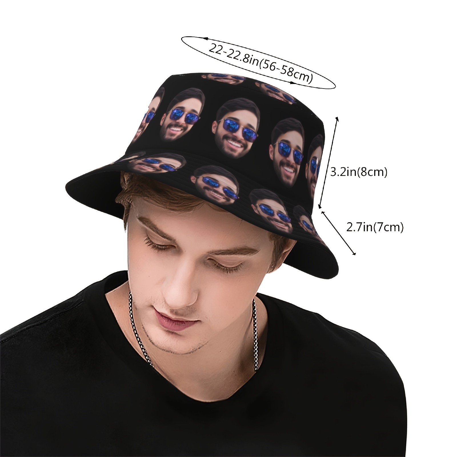 TEMU Customizable Hat - Personalized Fashion Style 100% Polyester Unisex Beach Hat, Perfect For Summer Travel, Halloween, Christmas, Valentine's Day